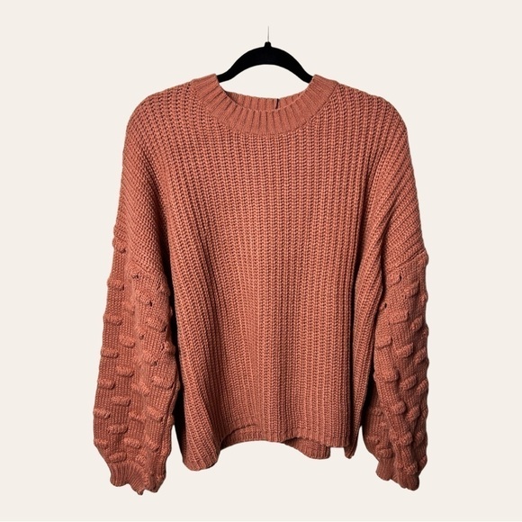 1152. ‎ KAYLA’S ARMOIRE LONG SLEEVE SWEATER SIZE MEDIUM BURNT ORANGE KNITTED - Picture 2 of 11